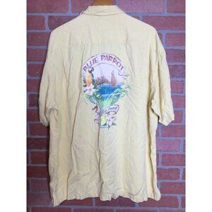 Dickie Walker Mens Silk Hawaiian Shirt Blue Parrot Graphic Cocktail XXL